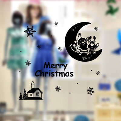 

〖Follure〗Vinyl Removable 3D Wall Sticker Santa Claus Decals For Christmas Wall Decal