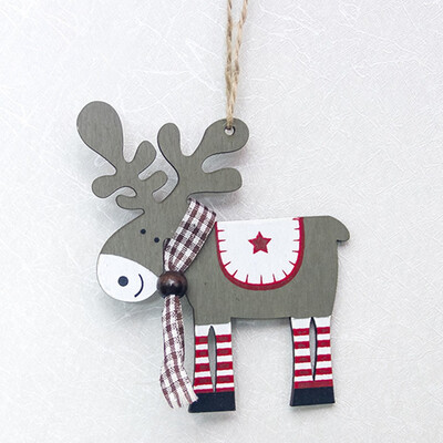 

Home Accessories Small Pendant Christmas Wood Chip Tree Ornaments Xmas Hanging Pendant Decoration Gifts
