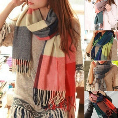 

Women Lady Pashmina Winter Warm Tartan Check Neck Shawl Scarf Wrap Stole Plaid Scarf