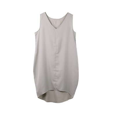 

New Fashion Women Tank Mini Dress V Neck High Low Hem Loose Casual Asymmetric Shift Dress BlackGrey