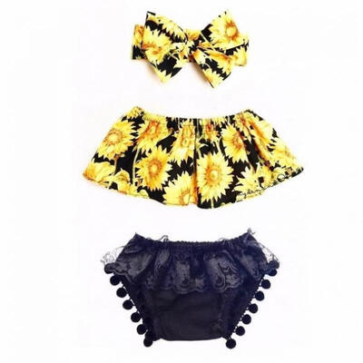 

Newborn Toddler Baby Girls Tops Romper Ruffle Shorts Clothes Outfits Set 0-24M