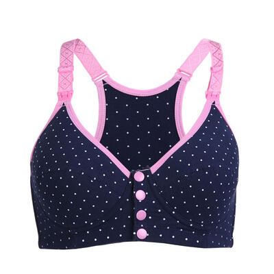 

Nursing Feeding Bra Steel Ring Free Cotton Maternity Bras Dots Underwear