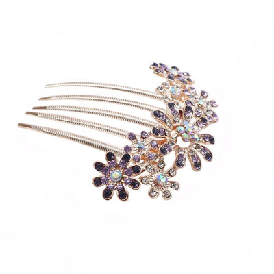 

Crystal Flower Hairpin Metal Hair Clips Comb Pin for Women Female Hairclips Hair Comb Hair Accessories Styling Tool