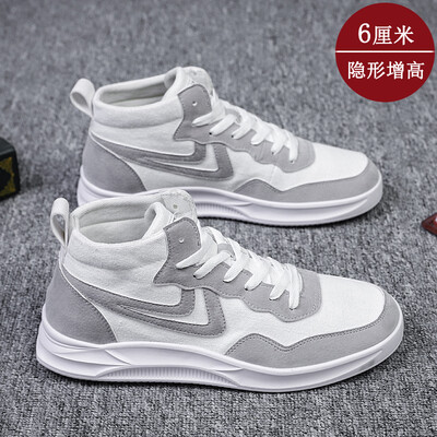 

2019 new autumn mens shoes trend sports casual white shoes high to help canvas tide shoes mens wild white shoes