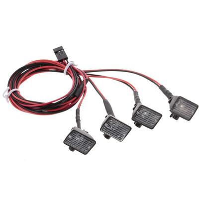 

Siaonvr RC Car Multi-Function Square 4 LED Lights for Axial SCX10 TRX-4 HSP Redcat