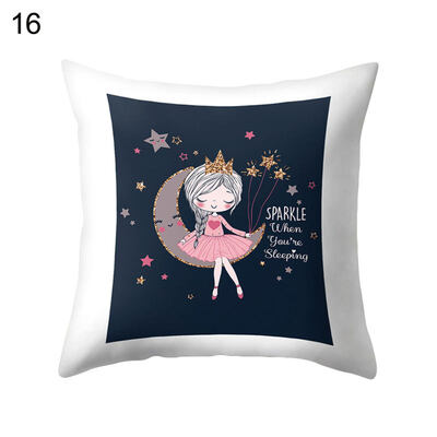 

Lovely Cartoon Girl Pillow Case Cushion Cover Sofa Bed Car Cafe Office Decor