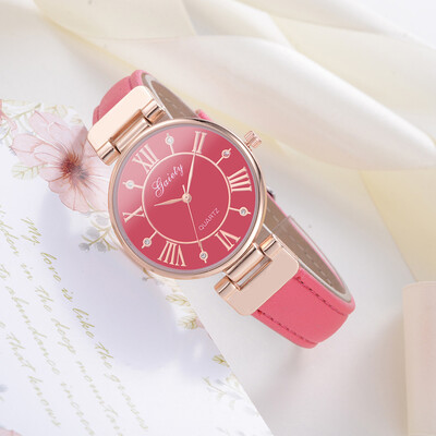 

〖Follure〗Women Leather Band Analog Quartz Round Wrist Watch Watches