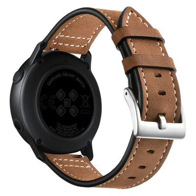

〖Follure〗Silver Buckle Leather Watch Wrist Strap Band For Samsung Watch active 20mm