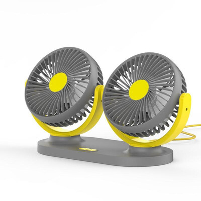 

New car fan 12V24V GM big truck double head shaking head USB small electric fan YMG-801 Black
