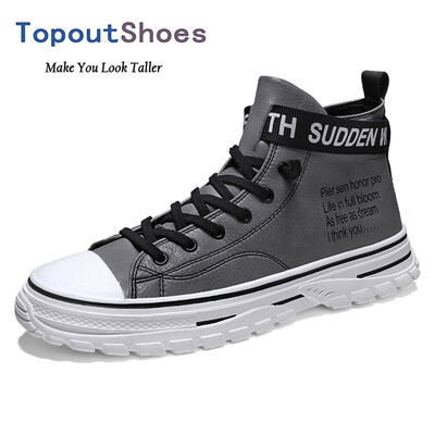 

TopoutShoes Hidden Lift Men Skateboarding Shoes Height Increasing High Top Sneakers Taller 28inch 7cm