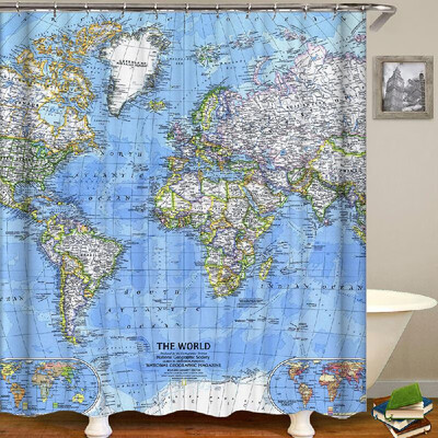

Shower Curtain Simple Style Printed Blackout Curtains Waterproof Mildew-proof Bathroom Curtain 71"x71