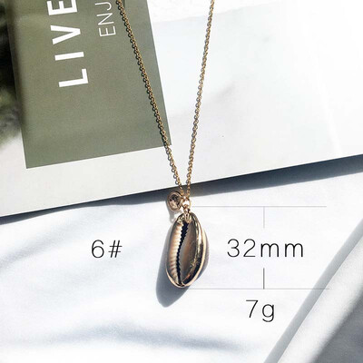 

Fashion 1PC Conch Cowrie Shell Pendant Choker Necklace for Women Gold Color Chain Choker Necklace Beach Coin Long Collier