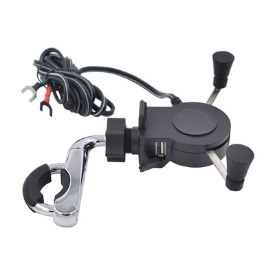 

Motorcycle Phone Holder with 5V USB Charging Motorbike Handlebar Base Mount Holder Bracket Phone Charger Adapter
