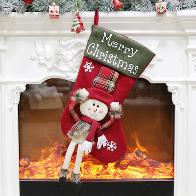 

Toponeto Candy Bag Christmas Gifts Tree Ornament Stocking Santa Claus Snowman Sock Decor
