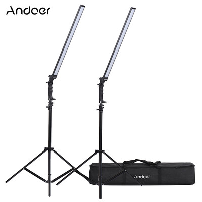

Andoer Photography Studio LED Lighting Kit Dimmable LED Video Light Handheld Fill Light with Light Stand 36W 5500K CRI90 for Shoo