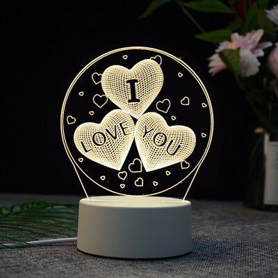 

〖Follure〗3D USB Acrylic Night Light LED Table Desk Bedroom Decor Gift Warm White Lamp