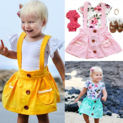 

Pure Cotton Baby Kids Girl Toddler Suspender Skirt Overalls Dress Clothes Outfit