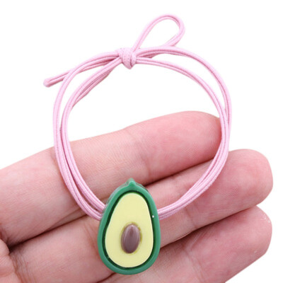 

Hair Accessories Rubber Band Women Fashion Fresh Lovely Avocado Fruit Pattern Hair Rope Rubber Band Female