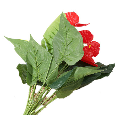 

18 Heads Artificial Anthurium Andraeanum Bonsai Wedding Home Decor Fake Flower