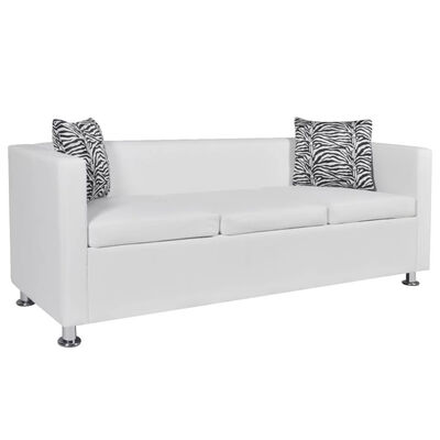 

Sofa 3-Seater Artificial Leather White