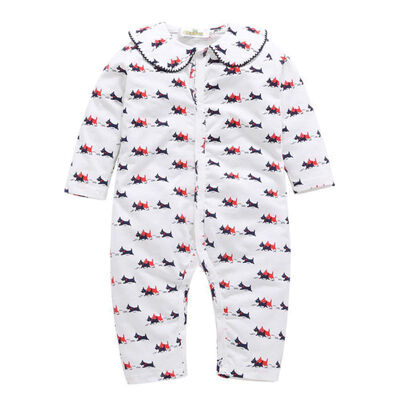 

2017 Baby Cotton Prints Piecemeal Clothing Fashion Comfortable Puppy Printing Long Sleeve Conjoined Clothing