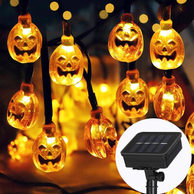 

Halloween Pumpkin String Lights Solar 40LED 26FT LED String Lamps Holiday Party Decoration Lights