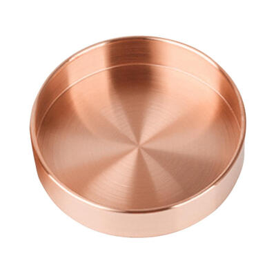 

Nordic Copper Round Storage Tray Metal Desktop Organizer Jewelry Holder