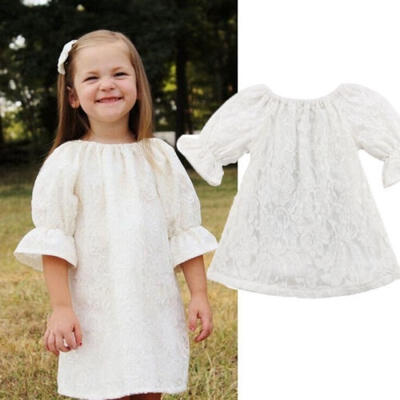 

Half Sleeve Toddler Infant Kids Baby Girls Summer Dress Princess Party Lace Dresses