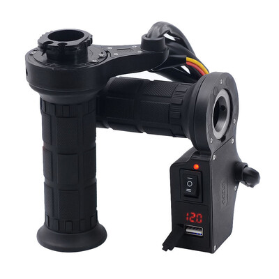 

Tailored Motorcycle 3in1 Handlebar Electric Hot Heated Grips Handle Voltage USB Charger