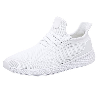 

2019 spring summer men sneaker solid color Fashion Men Sneakers Walking Casual Shoes Breathable Lace Up Shoes outdoor shoes