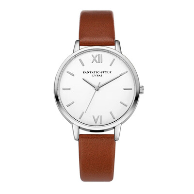 

Minimalism Womens Watches Scale Dial Ladies Quartz Wristwatch Simple Leather Strap Clock Luxury Lvpai Reloj Mujer