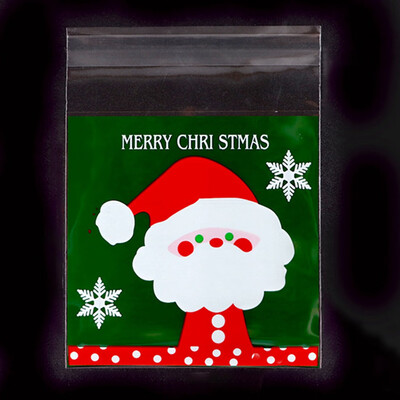

New Christmas Bag Santa Claus Snowflakes Cellophane Gift Cookie Candy Biscuit Bags Ziplock Bags Self Adhesive Candy Gifts Bag