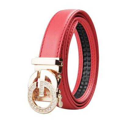 

BPSTAR Womens Automatic Buckle Genuine Leather Ladys Ratchet Holeless Belt Business High Quality Womens Real Belt for Pants