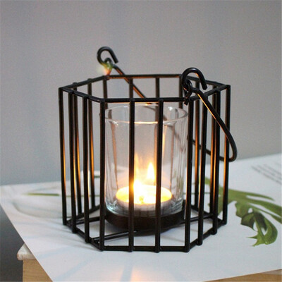 

Toponeto Nordic Retro Iron Light Candle Holder Candlestick Lamp Lantern Home Party Decor