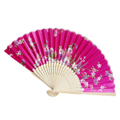 

〖Follure〗Vintage Bamboo Folding Hand Held Flower Fan Chinese Dance Party Pocket Gifts