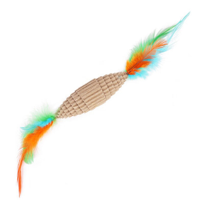 

Corrugated Paper Cat Scratch Scratching Toys interactive With Funny Cat Feather Squeaky Toy Cat Supplies