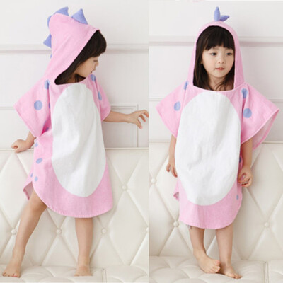 

Infant Baby Boys Girls Kids Bathrobe Cartoon Dinosaur Hooded Bath Towel Pajamas