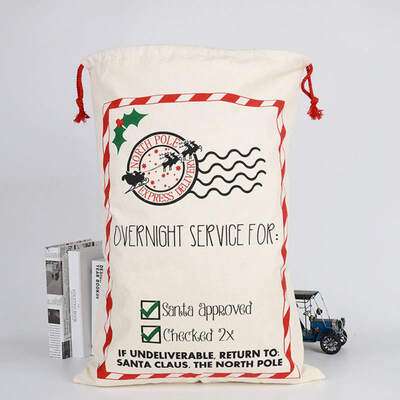 

New Hot Year Gift Santa Sacks Large Santa Claus Bag Merry Christmas Santa Sack Canvas Gift Bags Drawstring Cotton Stockings
