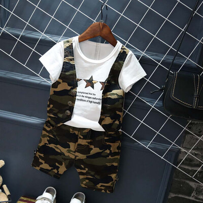 

Toddlers Kids Boy Camouflage Short Sleeve Tops T-shirt Pants Outfits Set Clothes