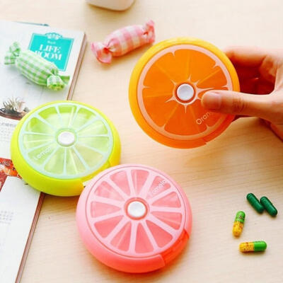 

Mini Waterproof Medicine Pill Box Case Bottle Holder Container Fruit Color