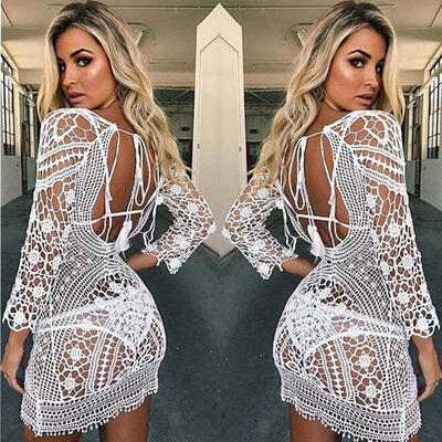 

New Women Lace Beach Dress Bikini Cover Up Summer Bathing Suit Crochet Swimwear