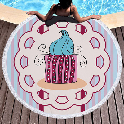 

Gobestart 1 PC Round Beach Pool Home Shower Towel Blanket Table Cloth Yoga Mat