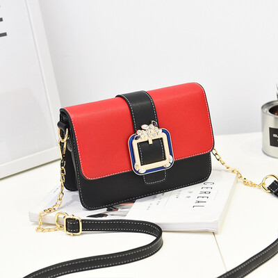 

Baggage ladys small square bag with one shoulder inclined to the Korean version of Collision Ins super-popular fashion Baitao Chi