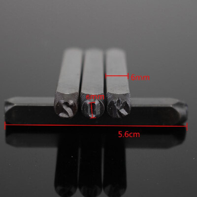 

36PCS 6mm Carbon Steel Number " 0-9 " "&" Alphabet " A-Z " Rectangle Punch Stamp Metal Alphabet Stamping Tools
