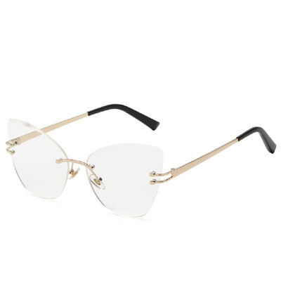 

Fashion Women Sunglasses UV400 Eyeglass Frameless Cat Eye Sun Glasses Ladies Eyewear