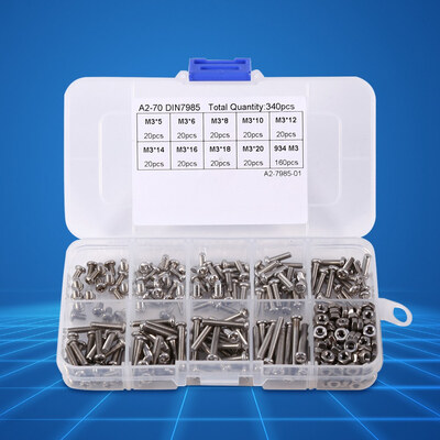 

Greensen 340pcs M3 Stainless Steel Screws&Nuts Assortment Kit Set Pan Head