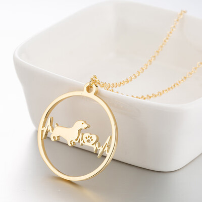 

Fashion Jewelry 1PC Popular Creative Paw Heartbeat Cartoon Dog Pendant Necklace Trendy For Women
