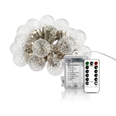 

Battery Remote Controll 6M Pineapple 20 Bulbs Clear Globe Indoor Outdoor Decoration ABS Plastic Festoon Party Garden Yard Fence La