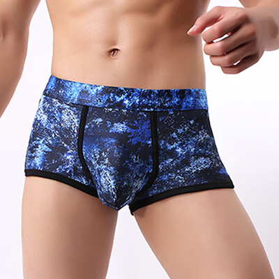 

HOT Mens Sexy Low Waist Print Underwear Bulge Pouch Boxer Briefs Shorts Bikini