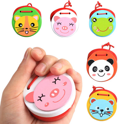 

YIWULAChildren Lovley Animal Wooden Finger Castanet Musical Percussion Instrument Toy